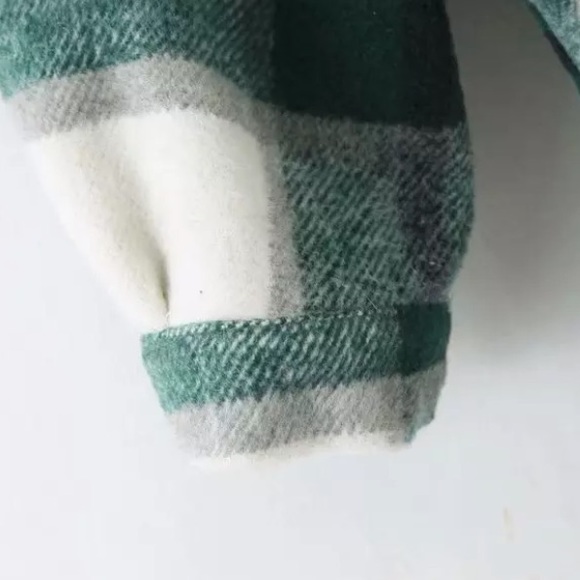 SOLD OUT Green Plaid Oversized Flannel Shacket Shirt Jacket - Picture 11 of 15